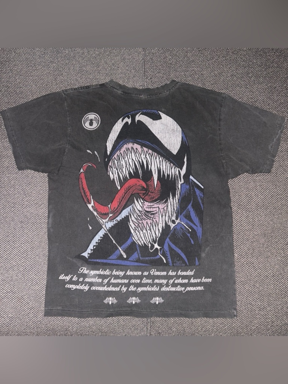 Marvel Venom Faded Gray Big Graphic T Shirt